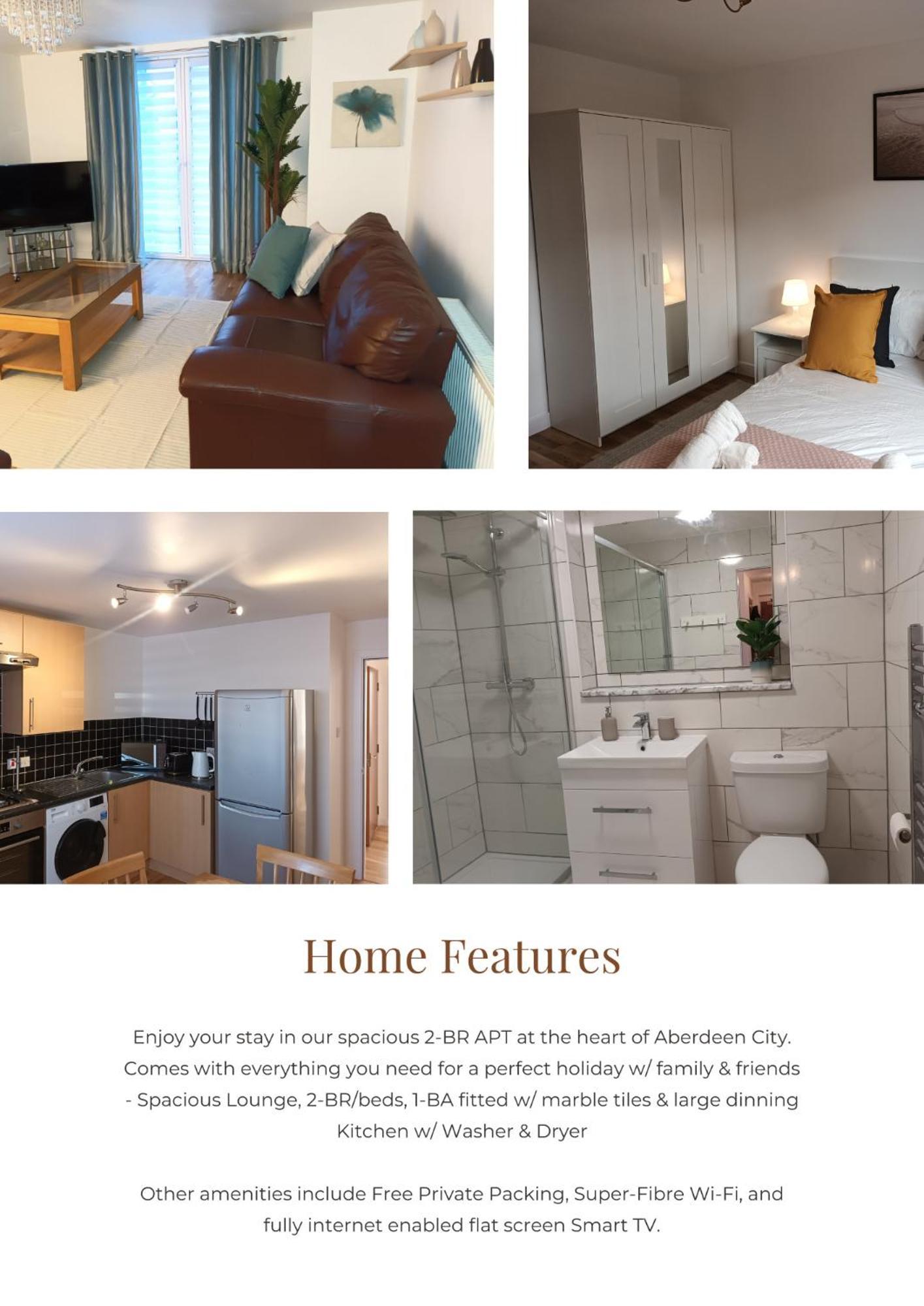 Spacious Elegant 2-Br Apartment In Aberdeen City Centre Exterior foto